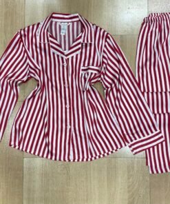 Pyjama Boutonnée  ' Rouge a rayure ' H-Nathali
