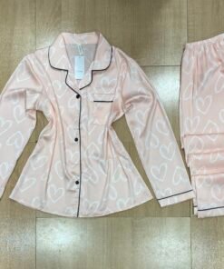 Pyjama Boutonnée ' Rose Clair Cœur '