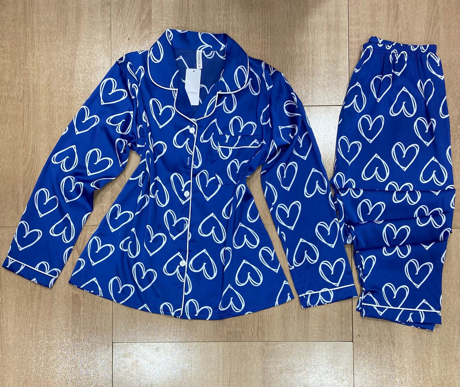 Pyjama Boutonnée ' Bleu Cœur '