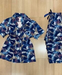 Pyjama Boutonnée ' Papillons ' Demi-manche