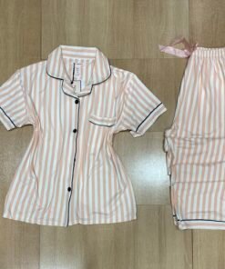 Pyjama Boutonnée ‘ Victoria pêche ‘ demi manche