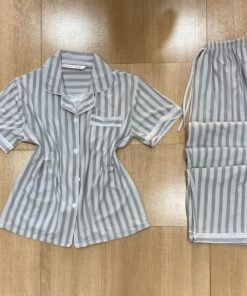 Pyjama Demi manche ' Gris a rayure Victories '