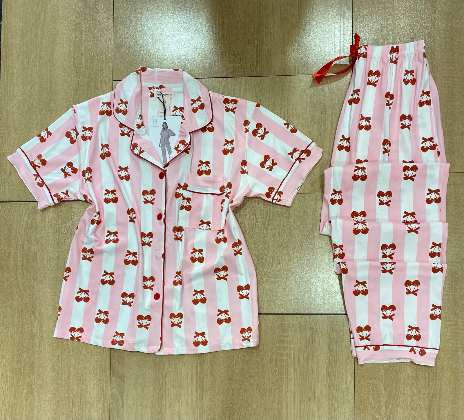 Pyjama Demi manche ' Cerise a rayure '