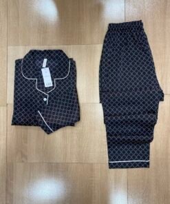 Pyjama Boutonnée ' Noir ' manche longue