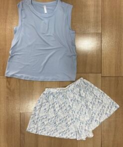 Pyjama Short ' Bleu ' Sans manches