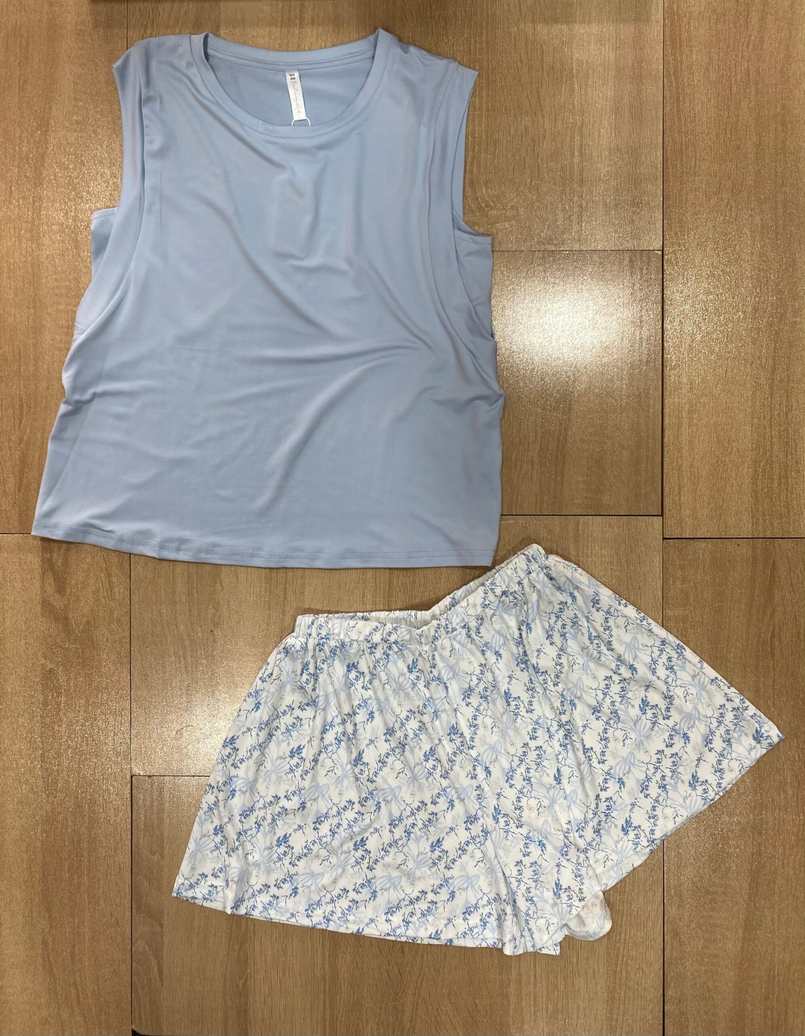 Pyjama Short ' Bleu ' Sans manches