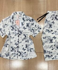 Pyjama Boutonnée ' Papillon ' demi manche