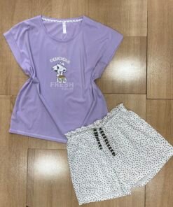 Pyjama Short ' Mauve ' demi manche