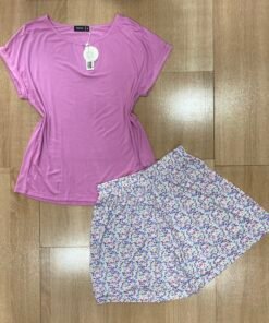 Pyjama Short ' Rose  ' demi manche