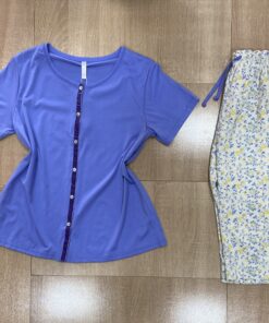 Pyjama pantacourt ' Bleu  ' demi manche