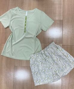 Pyjama Short ' Vert ' demi manche