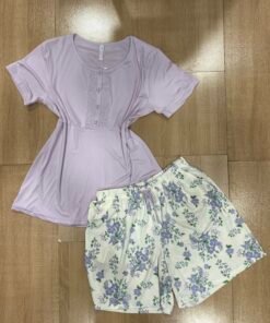 Pyjama Short ' Mauve ' demi manche