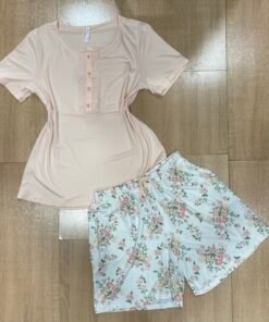 Pyjama Short ' Rose ' demi manche