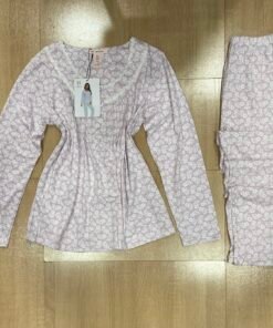 Pyjama Manche Longue ' Mauve a fleurs '