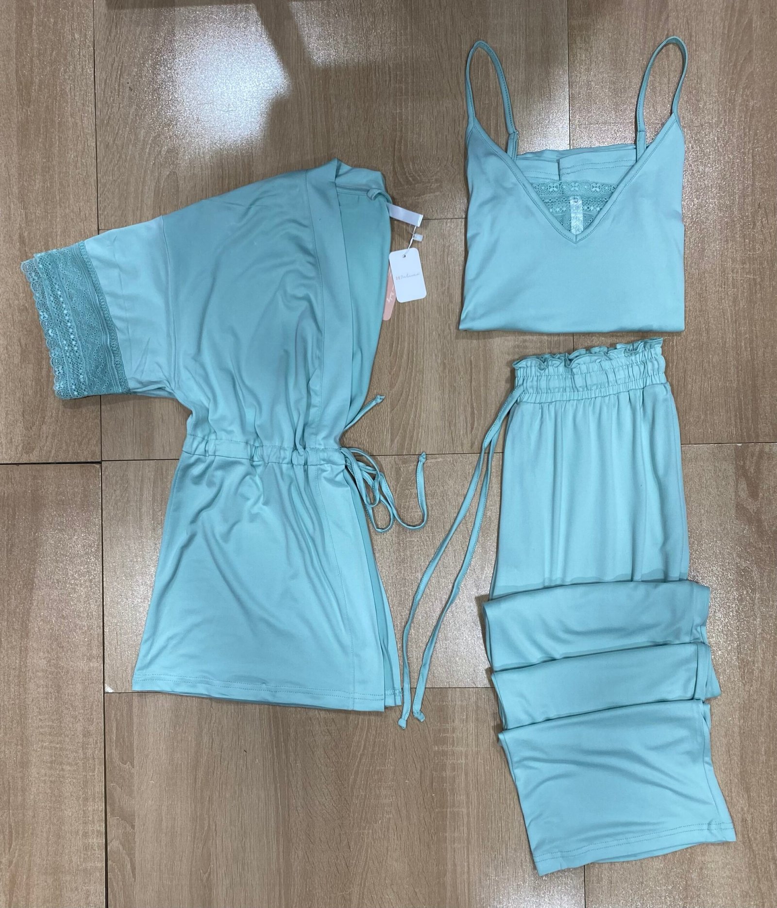 Pyjama 3 pièces ' Vert d'eau '