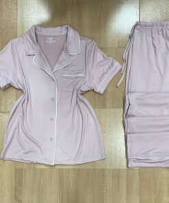 Pyjama Boutonnee " Bois de rose " demi manche