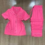 Pyjama Boutonnee " Saumon flashi " demi manche