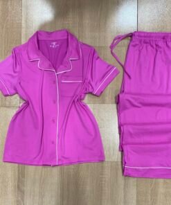 Pyjama Boutonnee " Fushia " demi manche