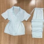 Pyjama Boutonnee " vert d'eau  " demi manche