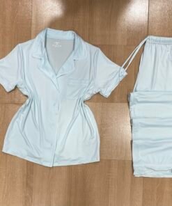 Pyjama Boutonnee " vert d'eau  " demi manche