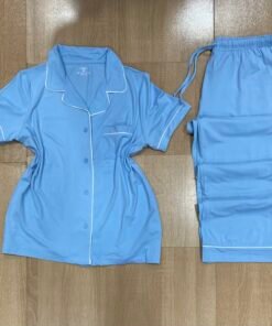 Pyjama Boutonnee " Bleu ciel " demi manche