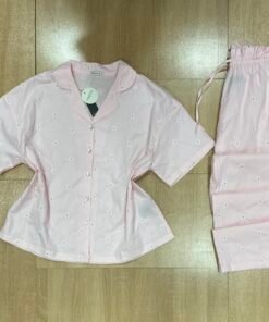 Pyjama Boutonnée ‘ Rose ‘ En Cotton