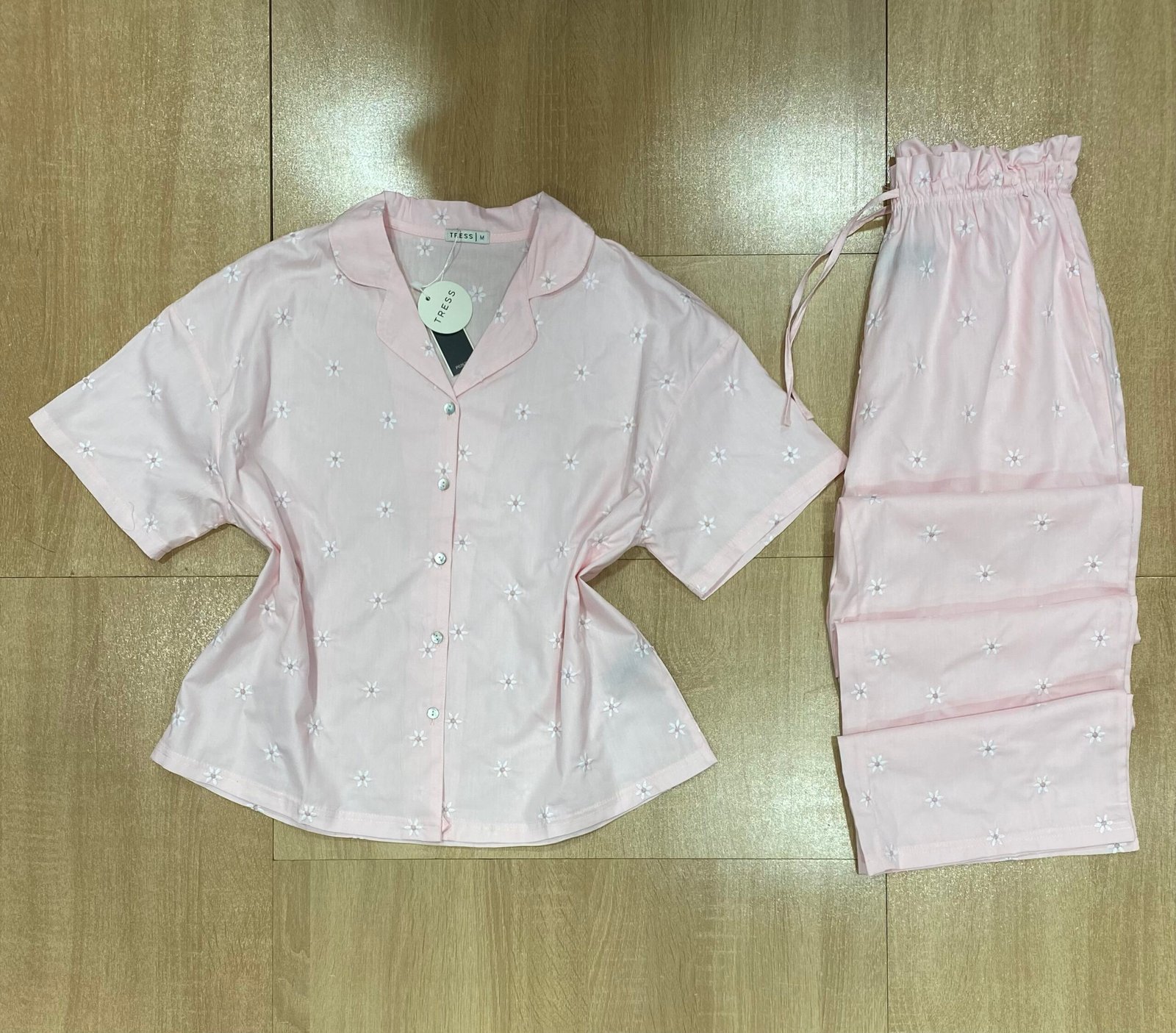 Pyjama Boutonnée ‘ Rose ‘ En Cotton