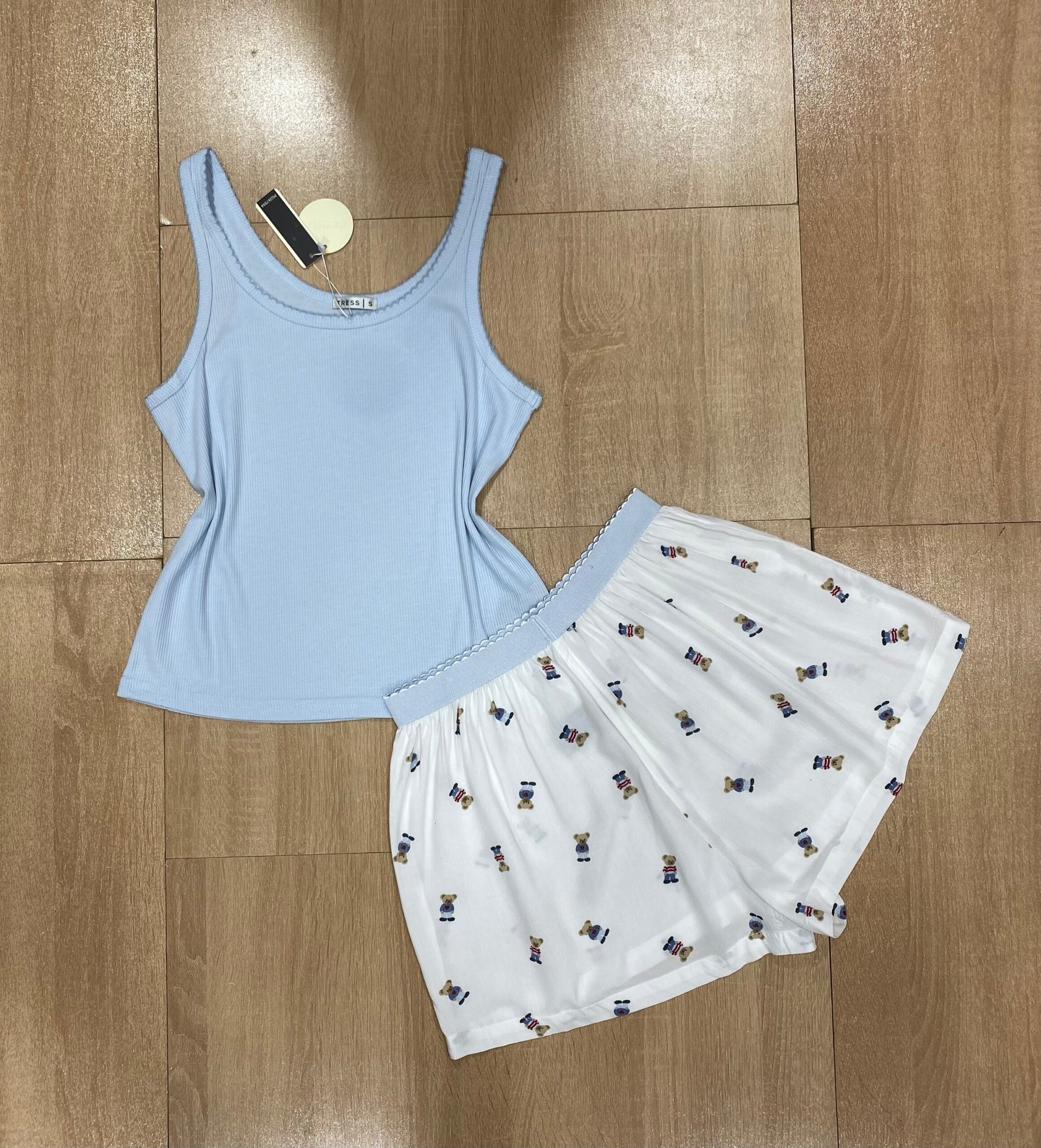 Débardeur Short En Cotton ‘ Bleu´