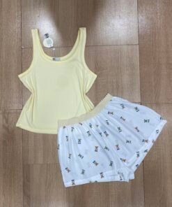 Débardeur Short En Cotton ‘ Jaune ´