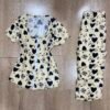 Pyjama Demi-manche ' Beige cœur '