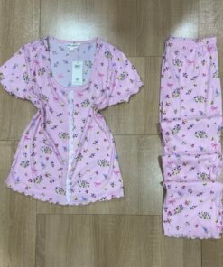 Pyjama Demi-manche ' Rose fleuri '