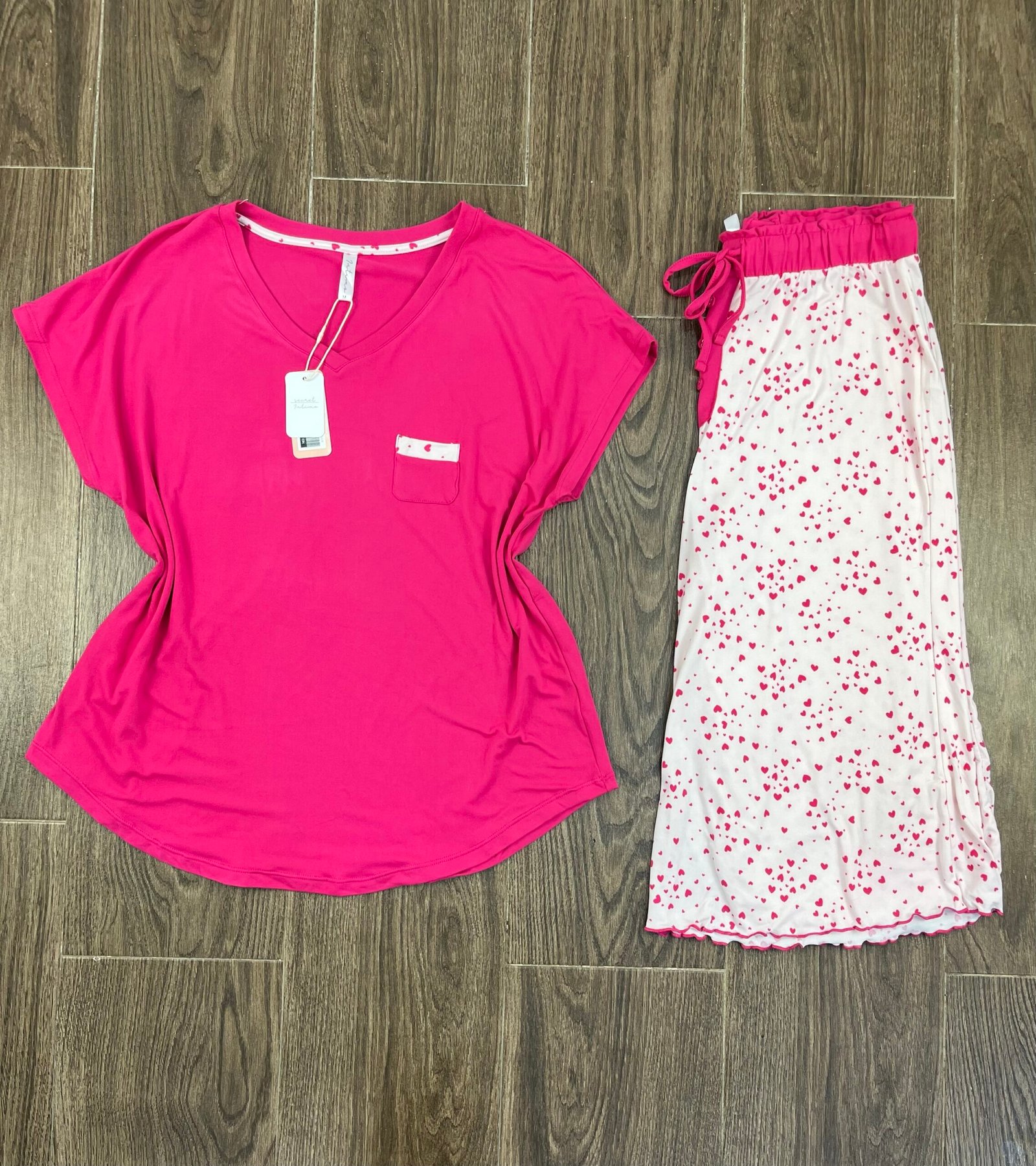 Pyjama demi manche Pantacourt " Fushia "