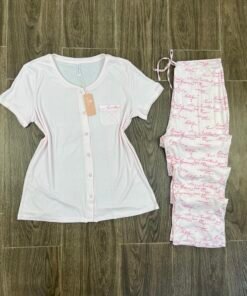 Pyjama demi manche " Rose clair " Boutonnée