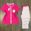 Pyjama demi manche " Fushia " Boutonnée