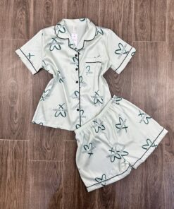 Pyjama Short Boutonnée " Vert  d'eau "