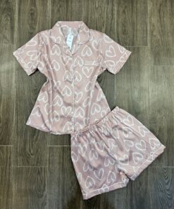 Pyjama Short Boutonnée " Bois de Rose "