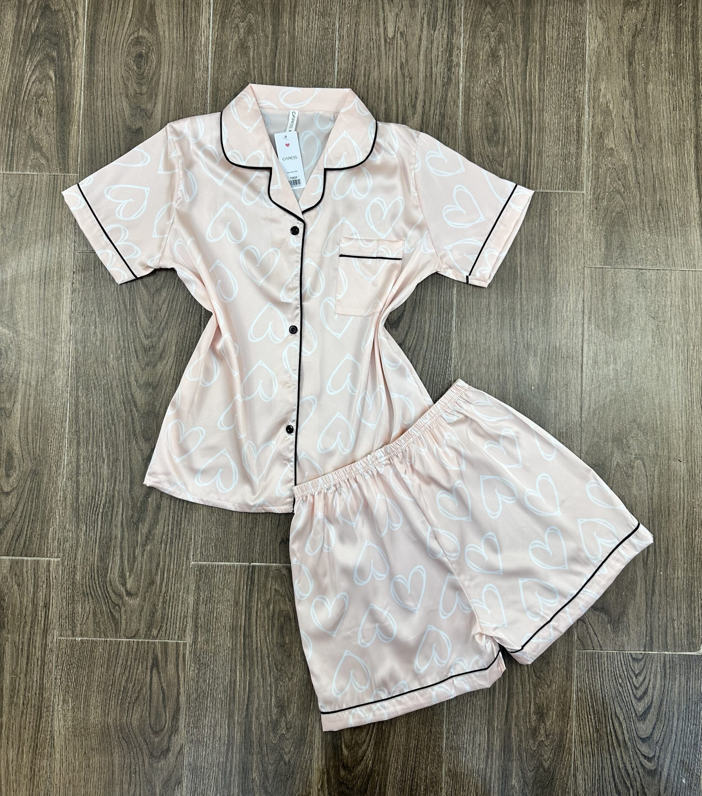 Pyjama Short Boutonnée " Rose "