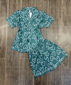 Pyjama Short Boutonnée " Vert "
