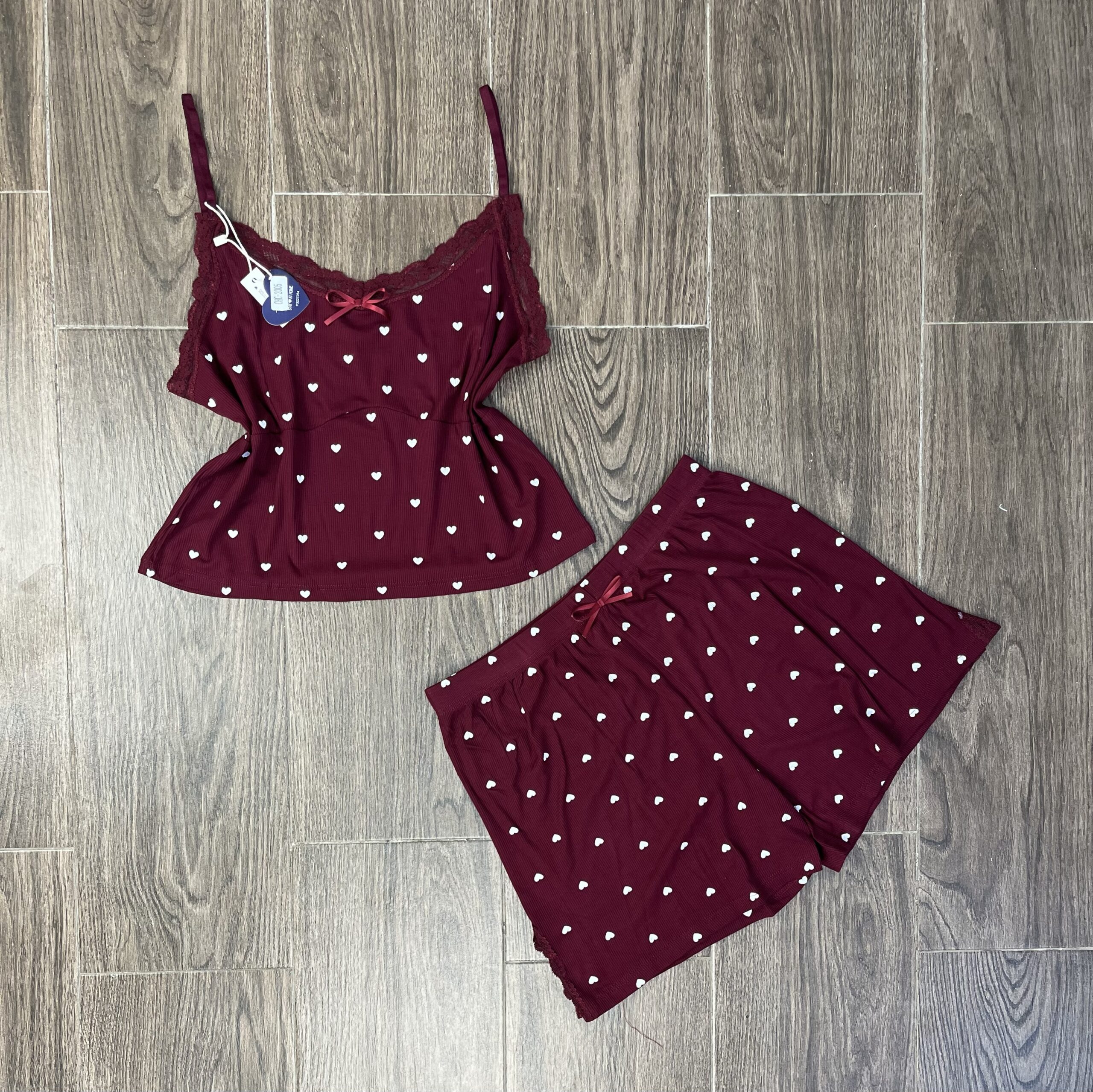 Bustier Short " Rouge " en Cotton