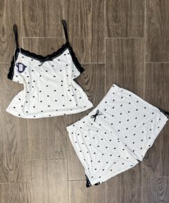 Bustier Short " Blanc cœur " en Cotton