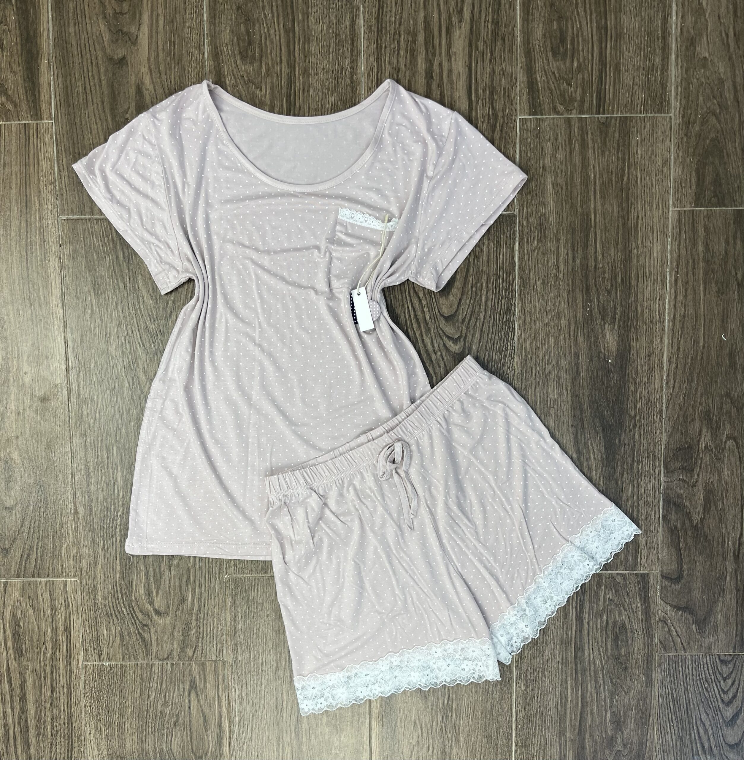 Pyjama Short demi manche " Beige " en Cotton