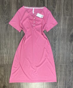 Chemise de nuit " Rose " demi manche