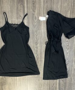 Ensemble nuisette peignoir " Noir "