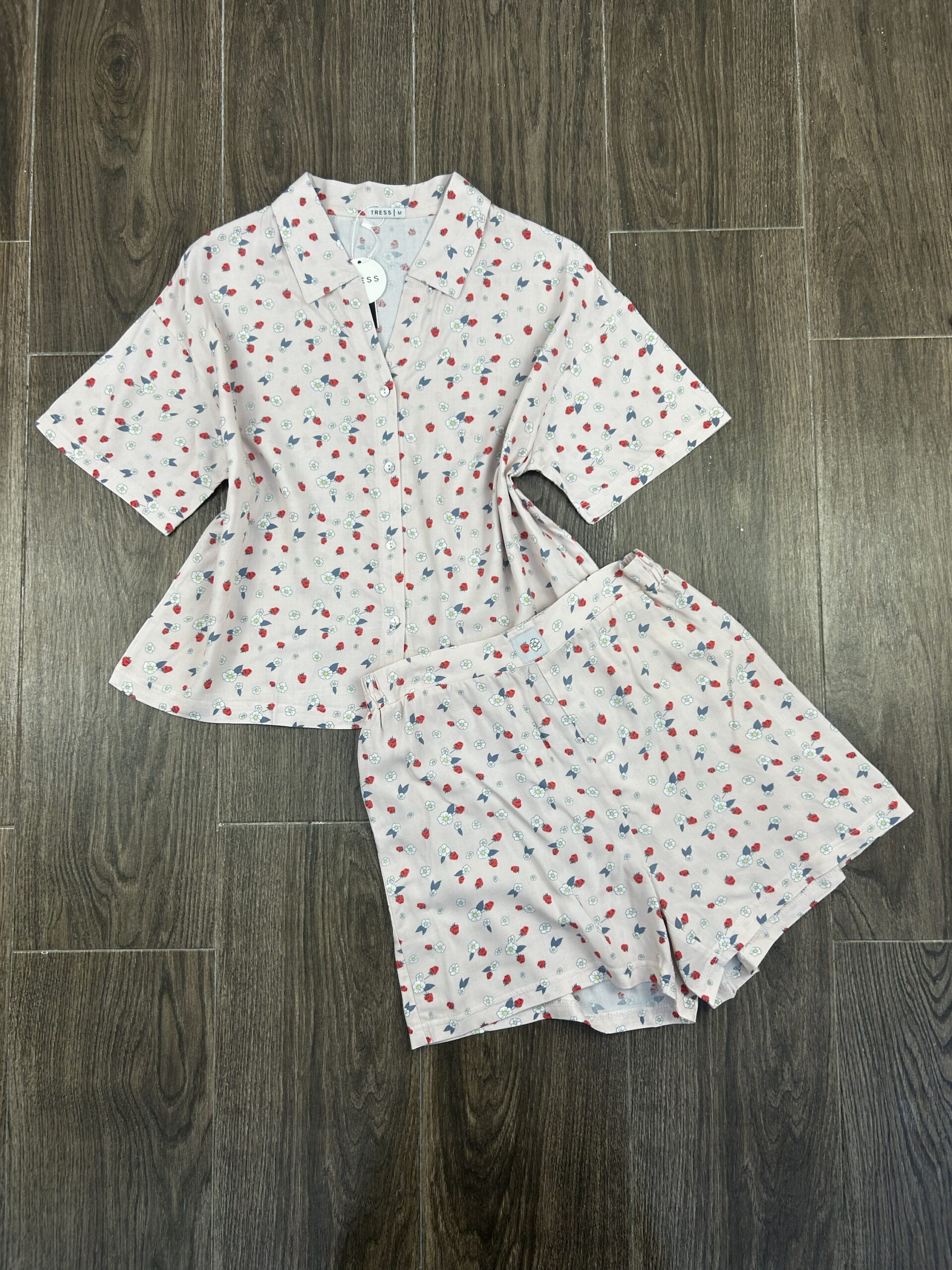 Pyjama Short Boutonnée " Rose " en viscose