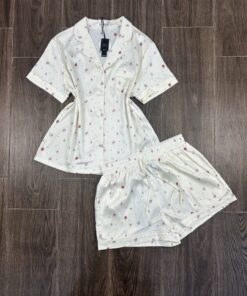 Pyjama Short Boutonnée " Jaune beurre " En Satin