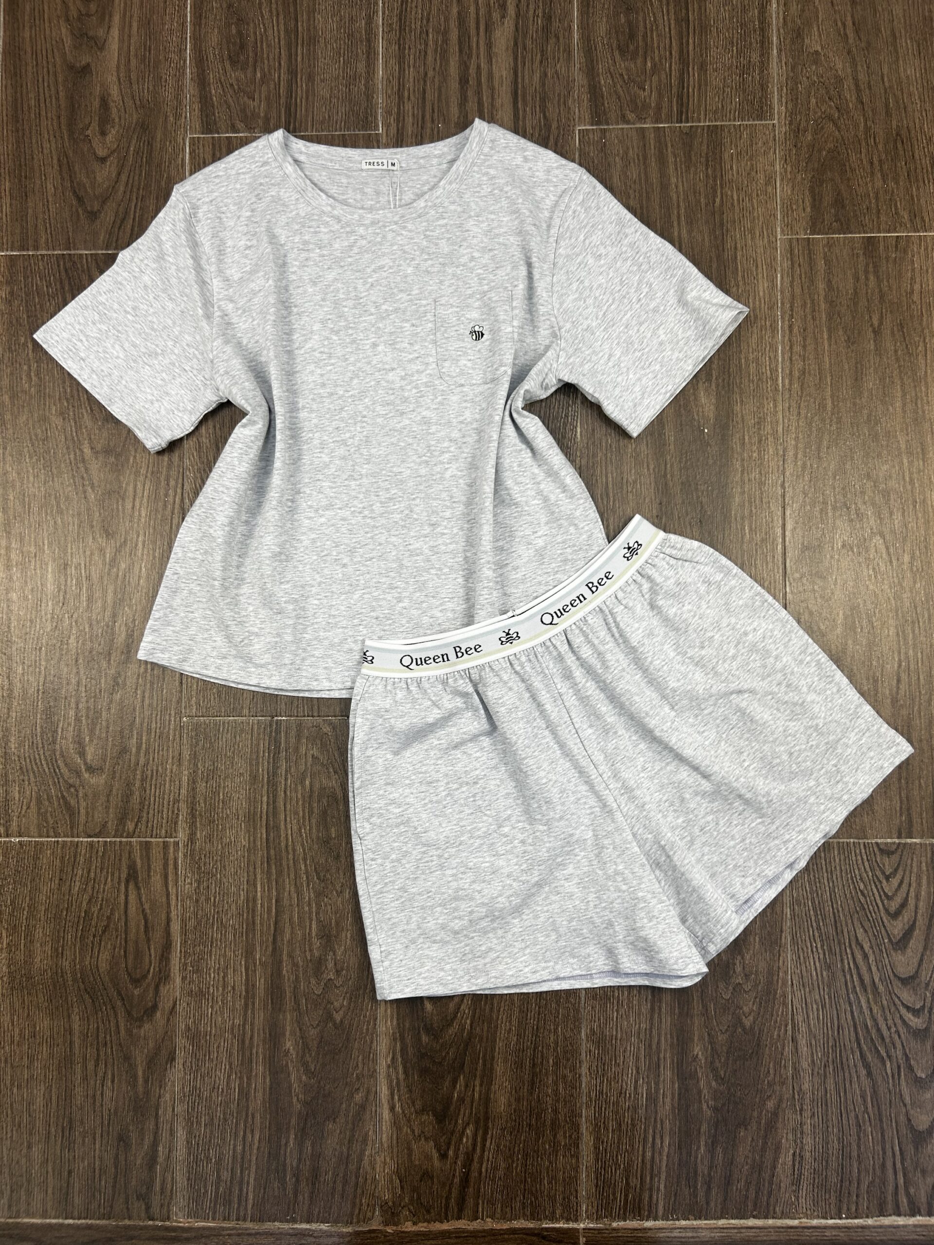 Pyjama Short " Gris " En Cotton