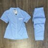 Pyjama Boutonnée " Bleu motif  " En Cotton