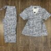 Pyjama Demi manche " Bleu motifs " Boutonnée