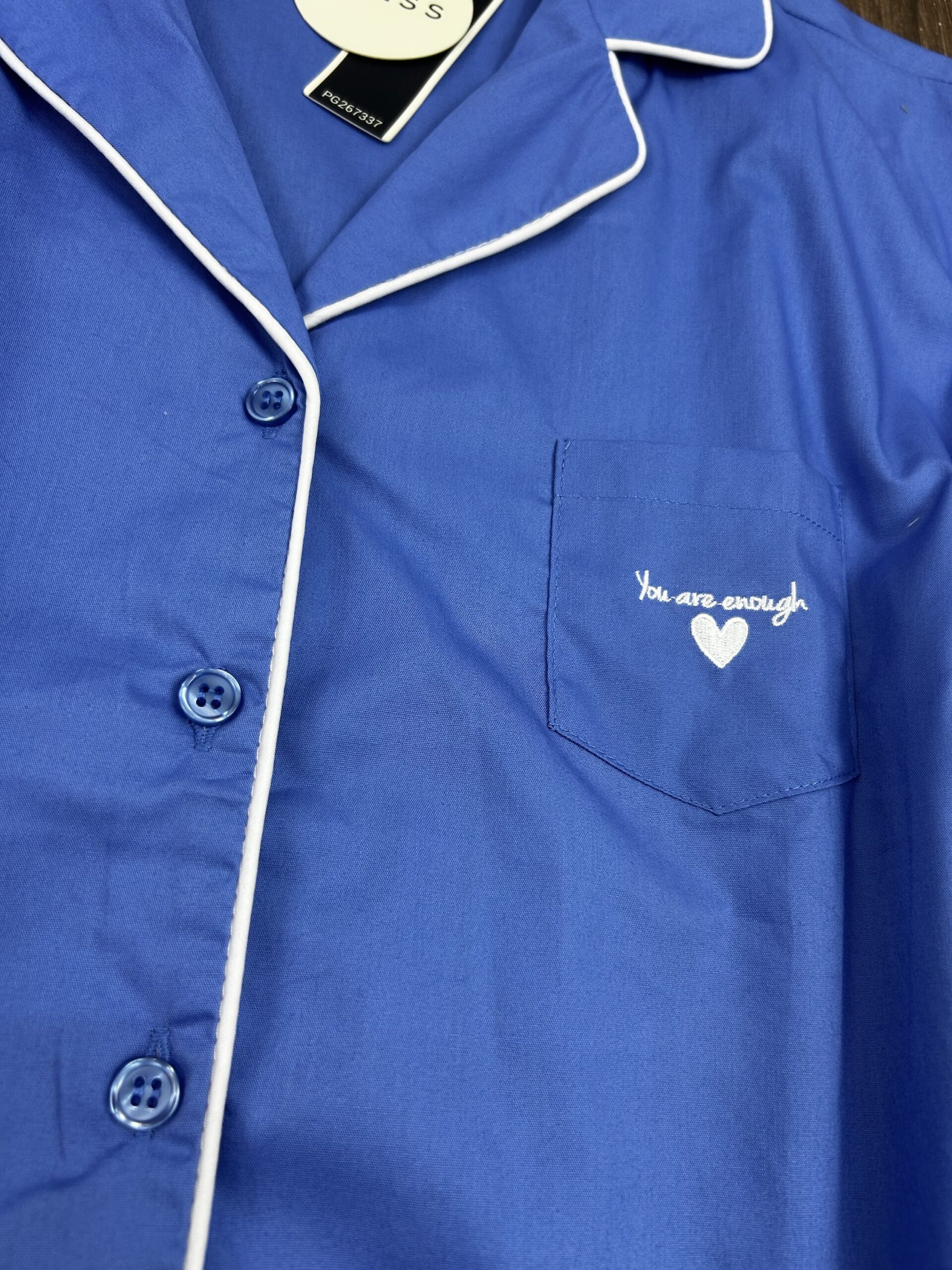 Pyjama Boutonnée " Bleu " En Cotton – Image 2