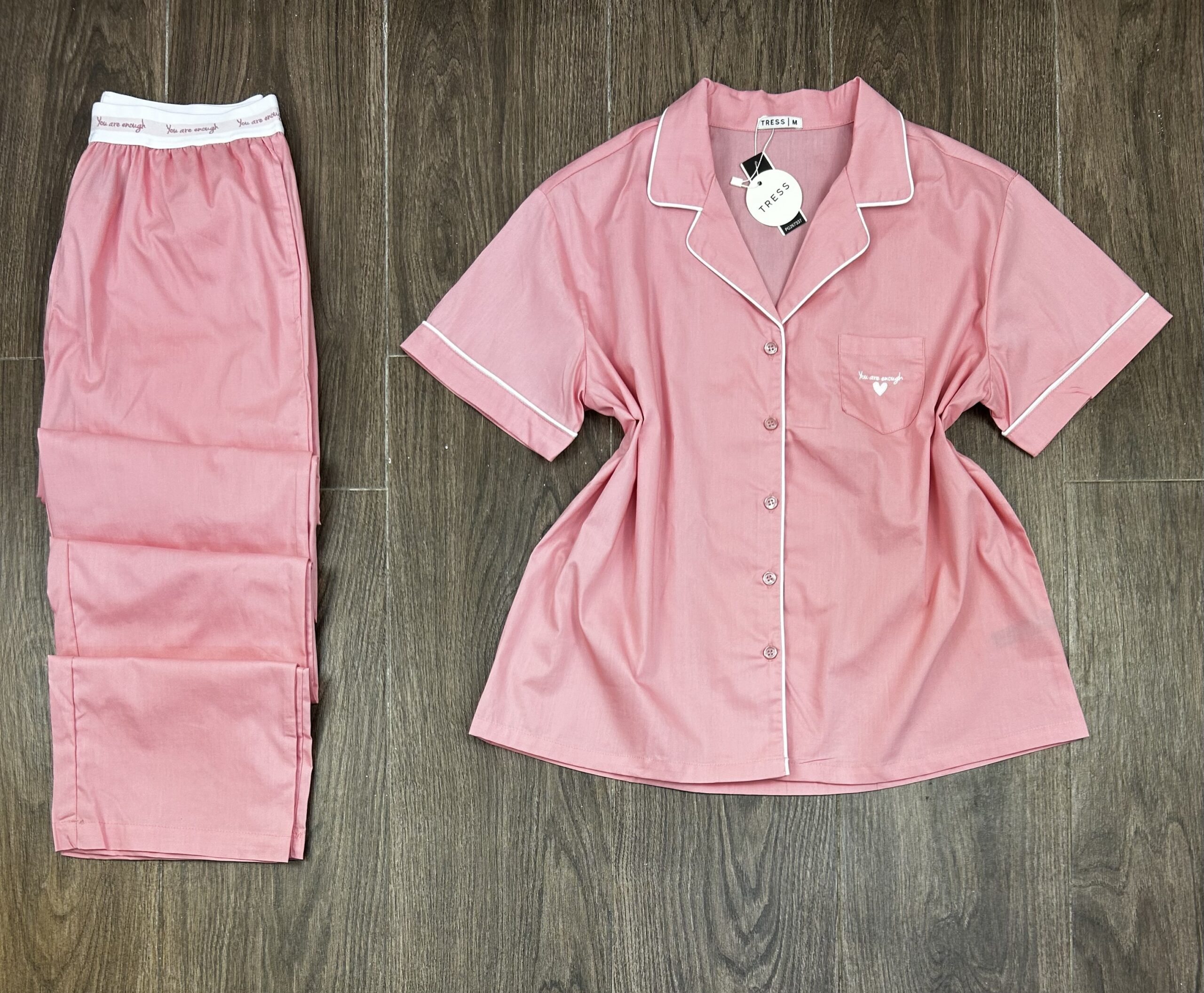 Pyjama Boutonnée " Rose " En Cotton